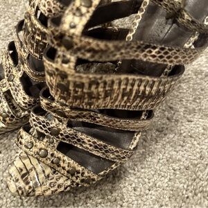 BCBG Authentic Snakeskin Sandals